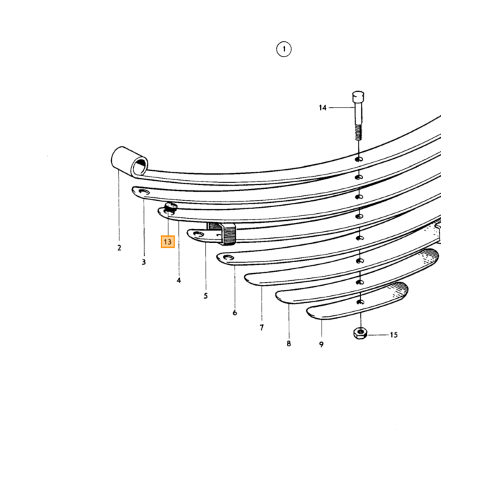 Volvo Support for leaf spring rear Duett P210-445 Volvo ricambi no 83197