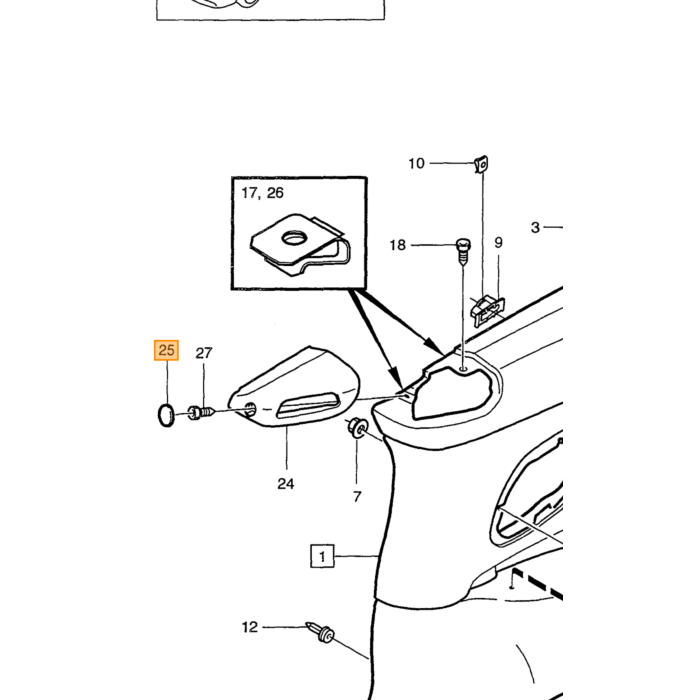 Volvo Cap links Volvo onderdeel nr 8612779