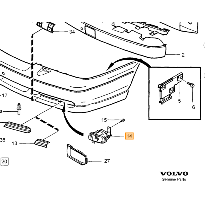Copertura del gancio di traino Volvo C70 Copertura del paraurti (frontale) C70 -05 Coperchio/Cappuccio per nascondere il fissaggio del gancio di traino del paraurti anteriore Volvo pezzo nr 8614116