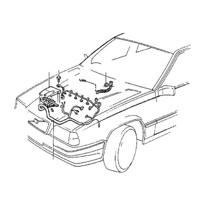 kabelboom motor c70 s70 v70 v70xc handgeschakeld met turbo  2.3 2.4 2.5
