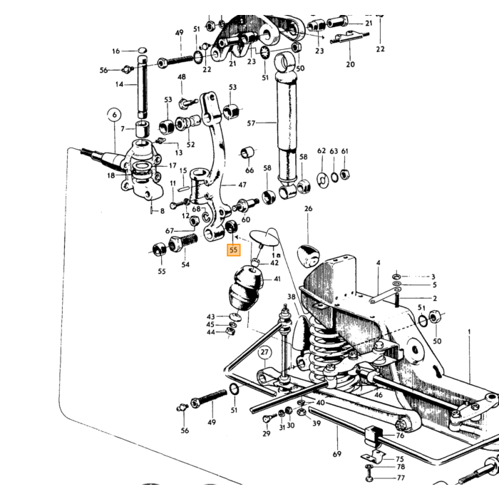 Volvo Anello in gomma per assale anteriore PV444+PV544+D Volvo ricambi no 87022