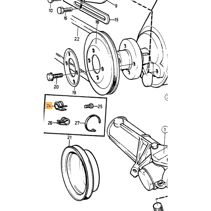 Perno di divisione Volvo per sterzo Amazon P1800 240 140 164, pezzo Volvo nr 907819
