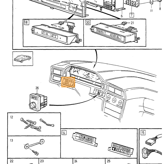 Contachilometri Volvo Tandwiel VDO con 12 denti per Volvo 850 versione EU e USA, numero di parte Volvo 9128103