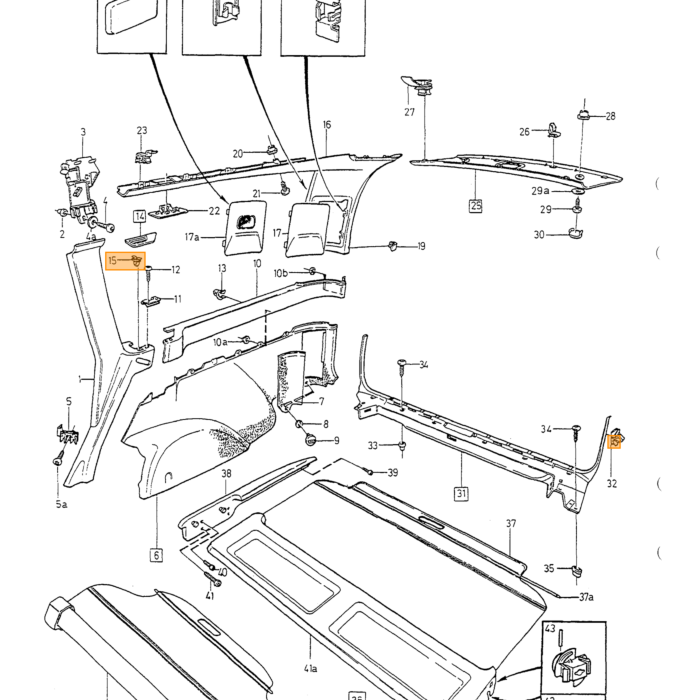 Volvo Morsetto clip per rivestimento portellone 700+850+ Volvo ricambi no 9132876