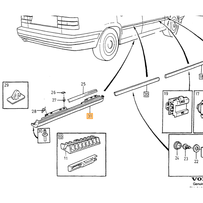 Lista di protezione dalla sporcizia Volvo L.H, pezzo Volvo nr 9133785