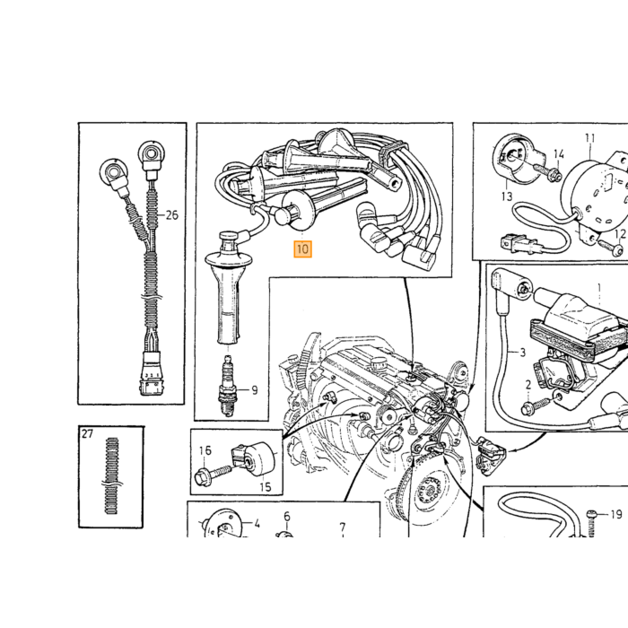 Volvo Set cavi candele 850+S70+V70 -1999 2 valvole per c Volvo ricambi no 9135701