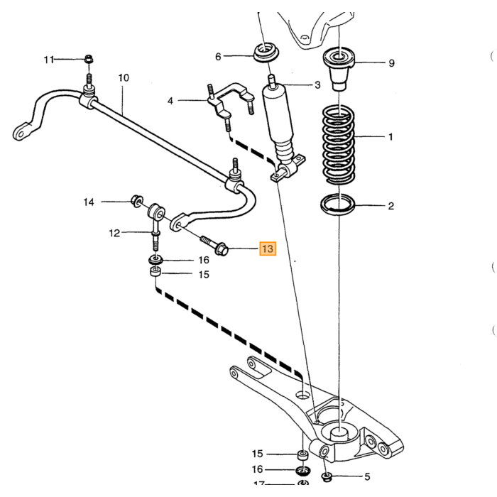 Cappuccio ammortizzatore paraurti asse posteriore FWD Volvo 850 - S70 - V70 - C70 Volvo pezzo nr 9140177