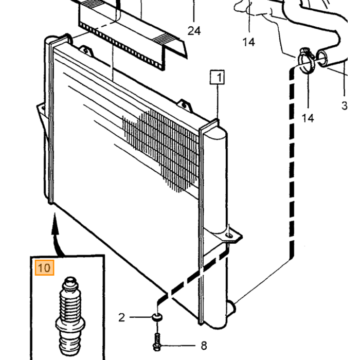 Volvo Vaso di espansione liquido di raffreddamento 850+S Volvo ricambi no 9141095