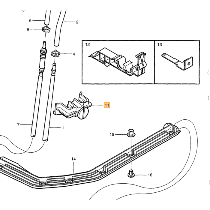 Fissaggio del tubo del carburante Volvo klem 850 s70 v70 c70 s80 V70 xc70 S60, pezzo Volvo nr 9142832