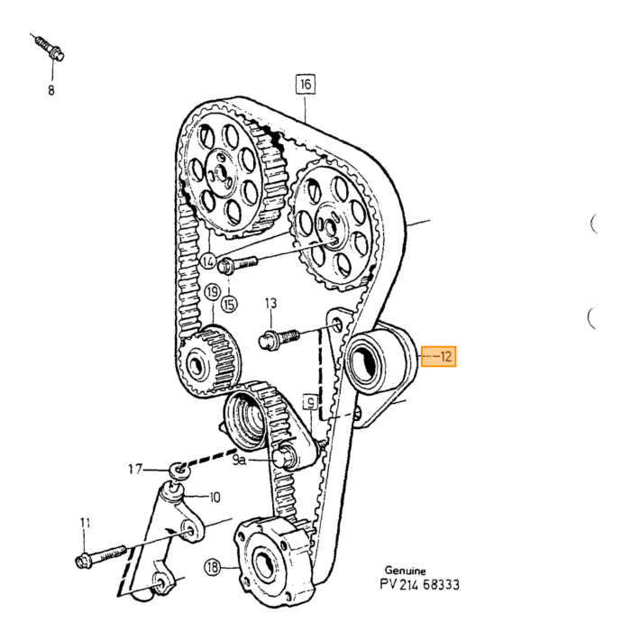 Volvo Rullo tenditore Volvo 850-900 Volvo ricambi no 9146258