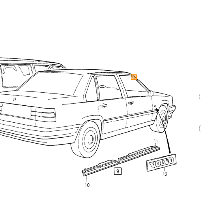 Emblema Volvo tipo Volvo 850 pezzo Volvo nr 9151456 per Volvo