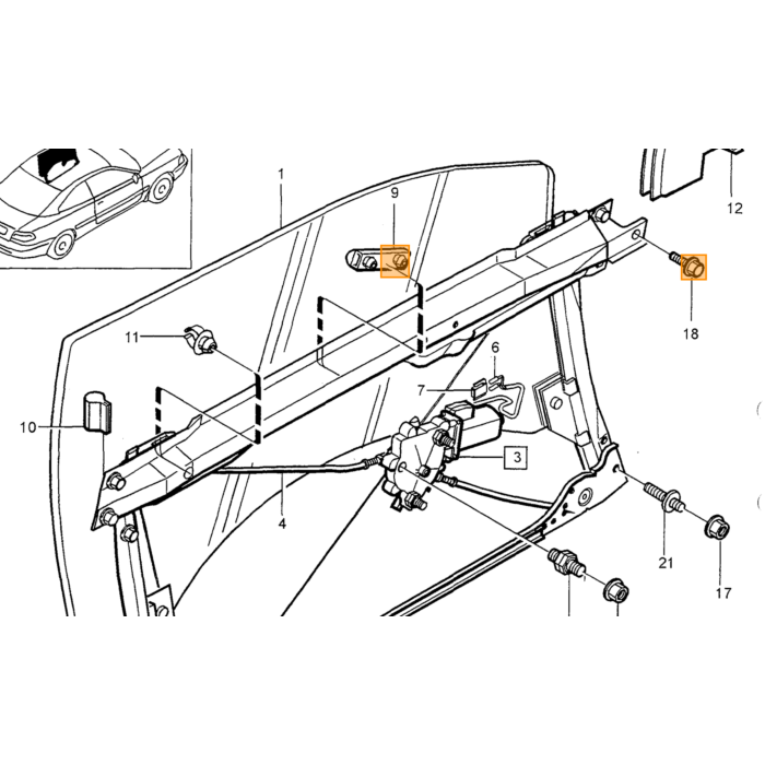 Guida decorativa Volvo lato sinistro, pezzo Volvo nr 9152451