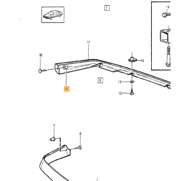 Parte Volvo sigillante copertura schermo parafango Volvo pezzo nr 9154415