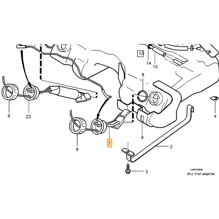 Sensore di pressione del serbatoio di benzina Volvo S70+V70 non più disponibile, pezzo Volvo nr 9155870