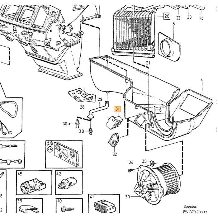 Volvo Motore riscaldatore a resistenza serie Volvo C70 ( Volvo ricambi no 9166694