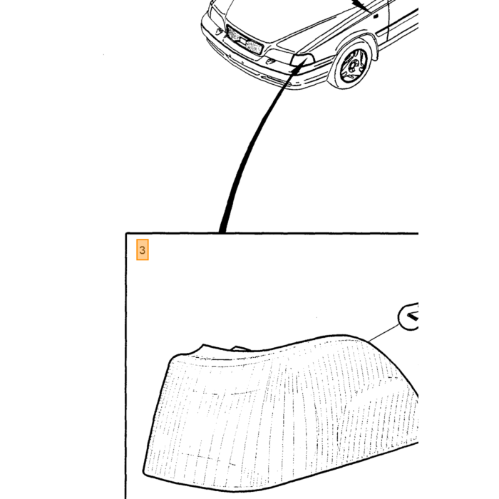 Luce di posizione lampeggiante senza attacco bianca per VOLVO C70 Conv -05 C70 Coupe -02 S70 V70 I -00, numero di parte Volvo 9169370