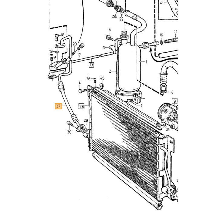 Volvo Tubo aria condizionata tra condensatore destro Vol Volvo ricambi no 9171318