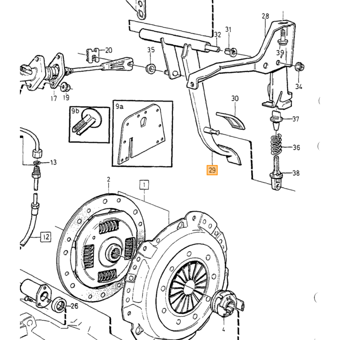 Pedale Frizione Volvo, parte Volvo nr 9173744