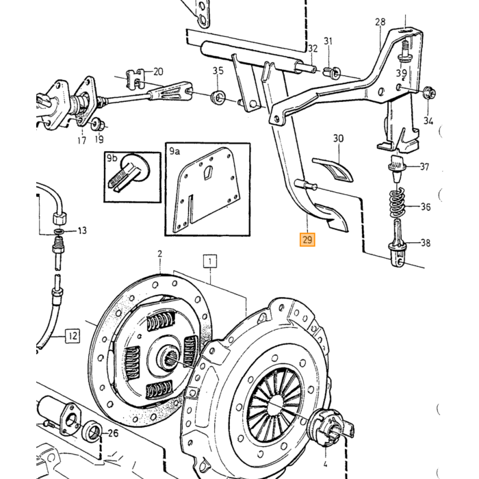 Pedale Frizione Volvo, parte Volvo nr 9173744
