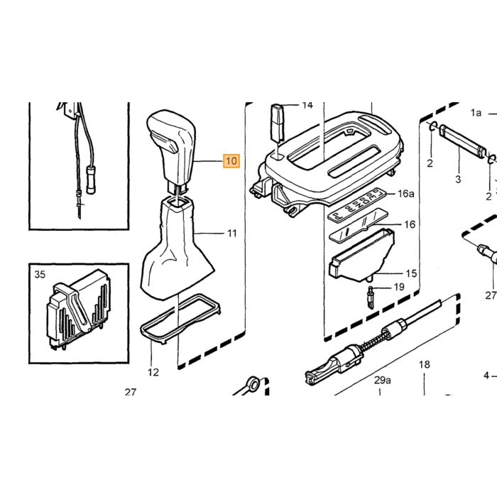 Kit di Riparazione Leva del Cambio Automatico Nero per Volvo 850 - 940 - 960 - C70 - S70 - V70 - XC70 - S40 - V40 - S90 - V90, Numero di Parte Volvo 9181356