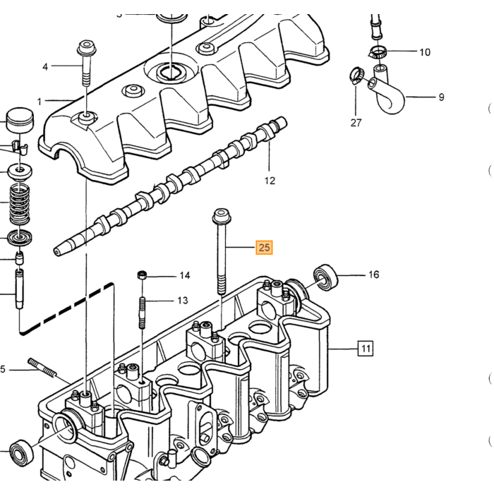 Volvo Bullone Testata Diesel Volvo 200 - 700 - 900 - 850 Volvo ricambi no 9186535