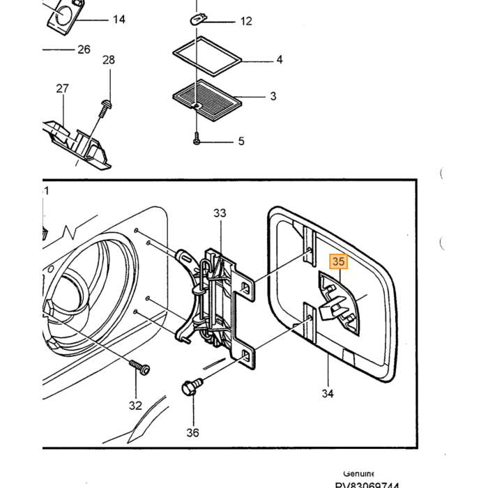Blocco Tappo Serbatoio Gas Volvo per Volvo 850 S70 V70 V70XC (-2000) Numero di Parte Volvo 9187727