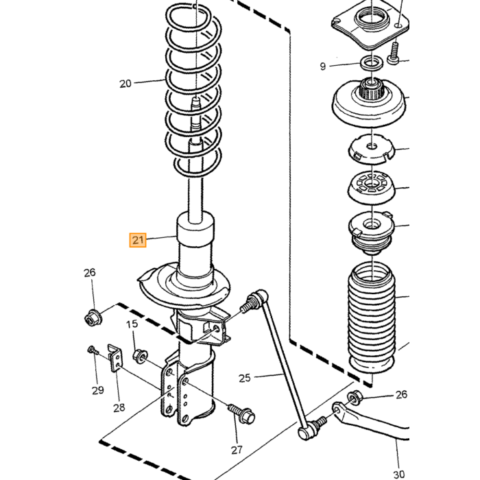 Volvo Ammortizzatore Bilstein B4 con ammortizzatore ante Volvo ricambi no 9191419