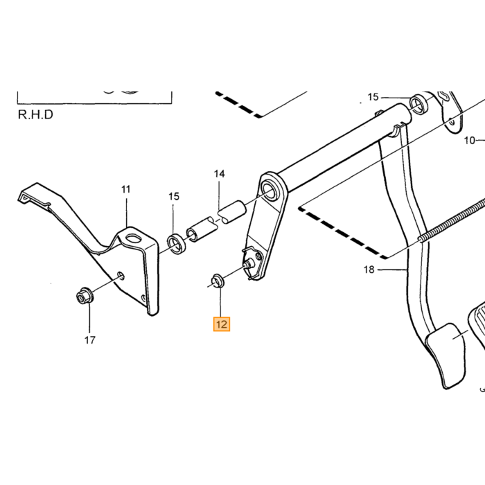 Pedale del freno Volvo, pezzo di ricambio Volvo nr 9191508