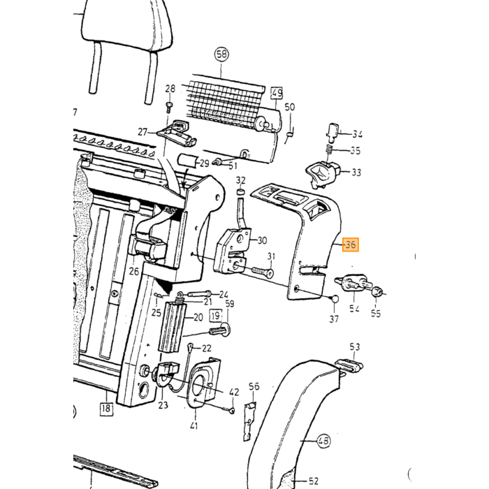 Blocco sedile posteriore sinistro Volvo 850 5 porte V70 (-2000) V70 XC (-2000) usato disponibile, pezzo Volvo nr 9407587 per Volvo