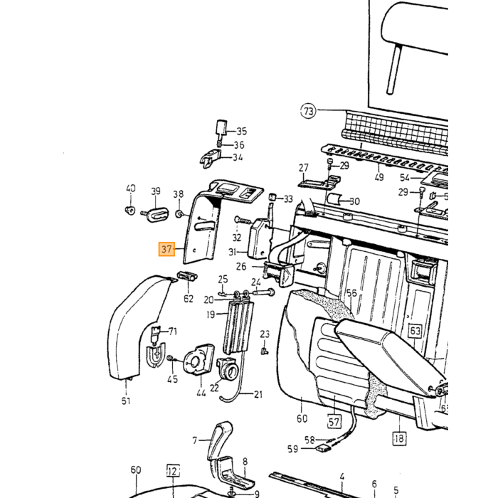 Coperchio Volvo per blocco sedile posteriore destro Volvo 850 5 porte V70 (-2000) V70 XC (-2000) usato disponibile, numero di parte Volvo 9407590