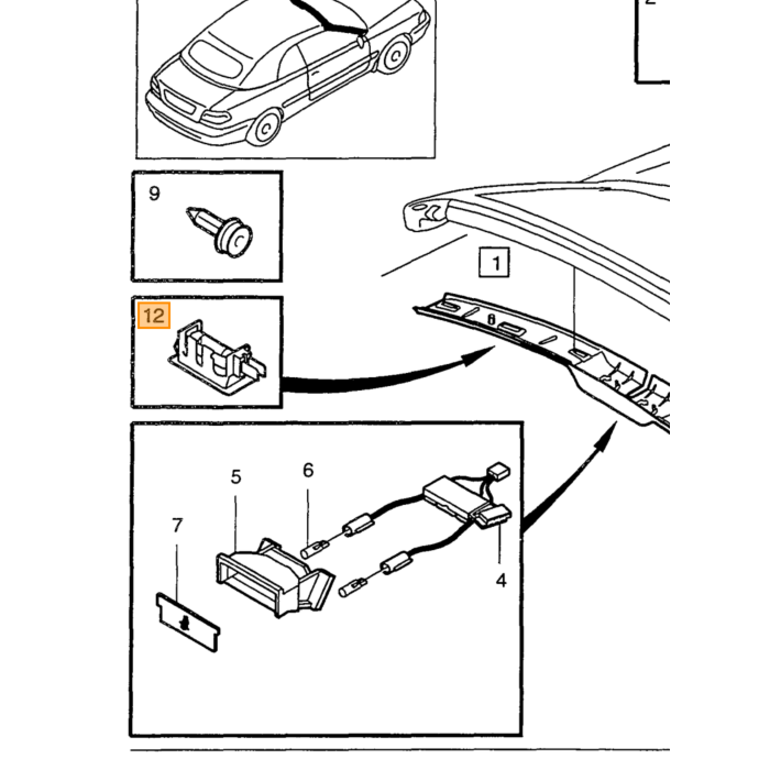 Soglia Decorativa Volvo Beige Lato Sinistro, Numero di Parte Volvo 9408345
