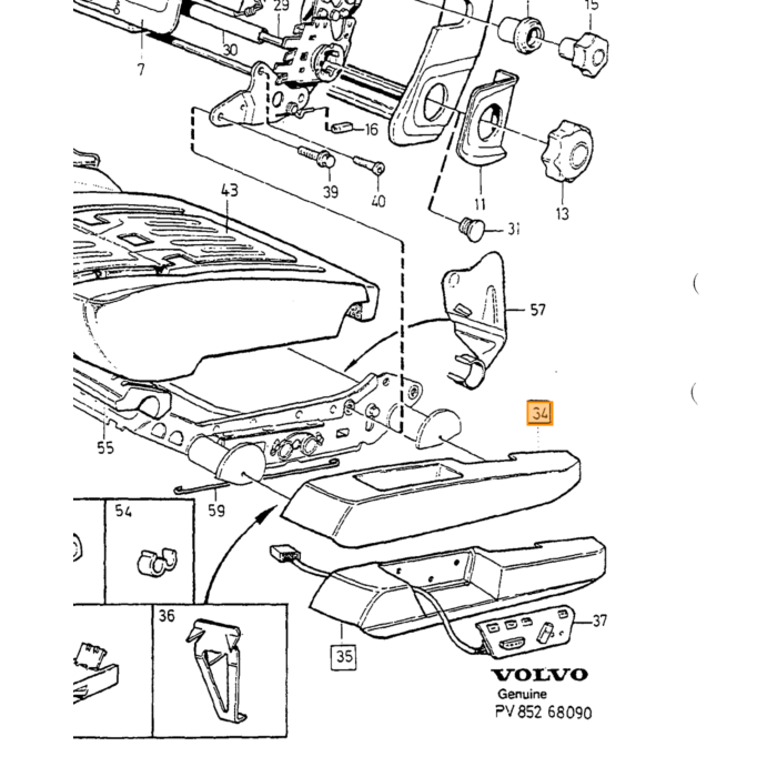 Volvo vano laterale sinistro grigio, numero di parte Volvo 9408862