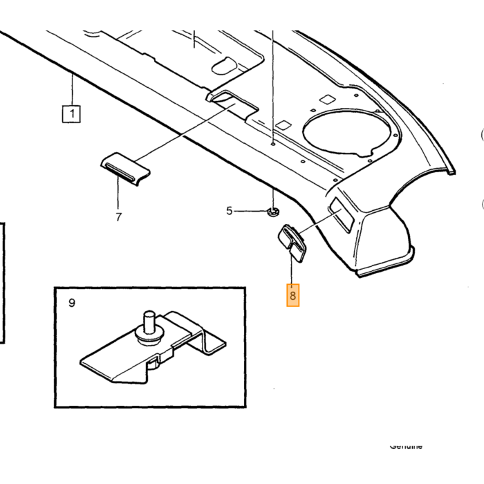 Coperchio di protezione Volvo C70 S70 V70 classic 1997-2000, pezzo Volvo nr 9420886