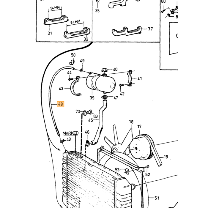 Volvo Tubo da radiatore a vaso di espansione 87 5 mm Ama Volvo ricambi no 942700