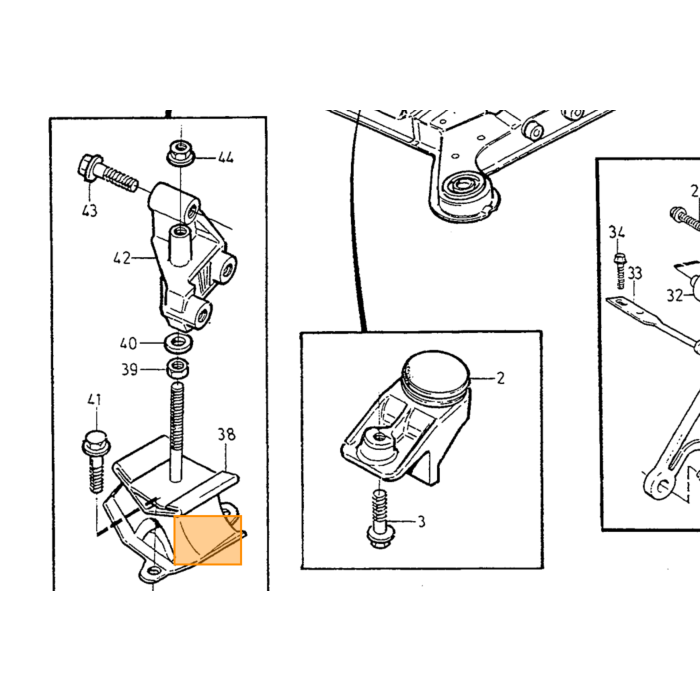 Volvo Supporto motore 850 posteriore Volvo ricambi no 9434435