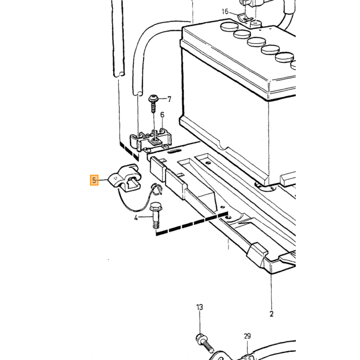 Morsetto di fissaggio della batteria Volvo per Volvo 240 850 C70 (-2005) S40 V40 (-2004) S70 V70 V70XC (-2000) Numero di parte Volvo 9444282