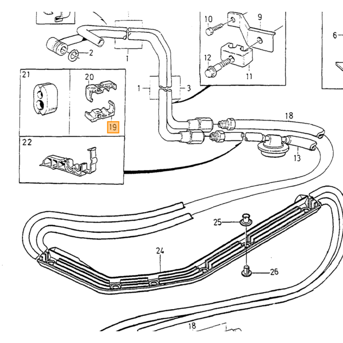 Morsetto per tubo del carburante Volvo 850 c70 s70 v70, pezzo Volvo nr 9447175