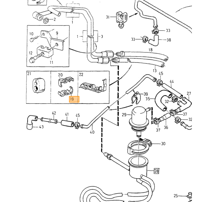 Morsetto per tubo del carburante Volvo 850 c70 s70 v70, pezzo Volvo nr 9447175