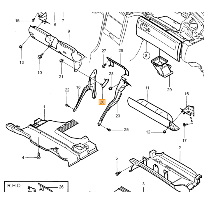 Rivetto in plastica beige Volvo, pezzo Volvo nr 9454097