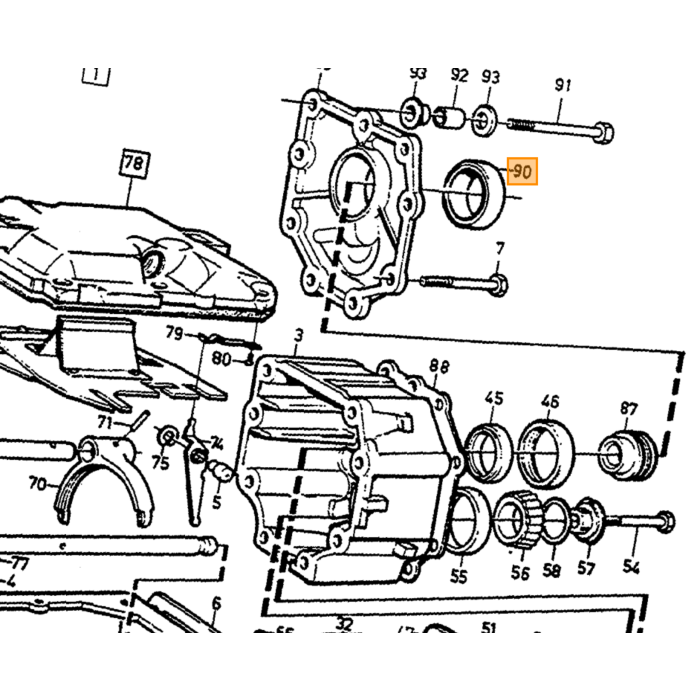 Volvo Guarnizione cambio M40+M41+M45+M400+M410 albero di Volvo ricambi no 946341