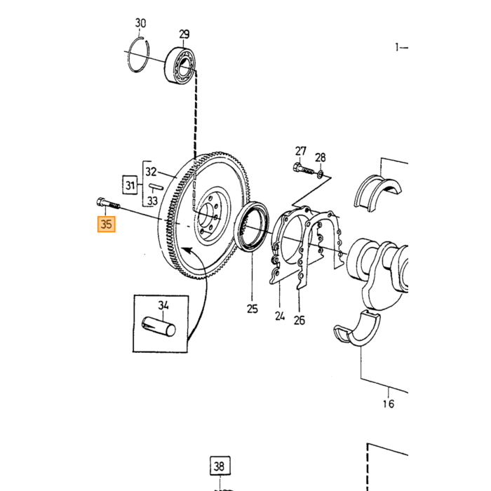 Volvo Bullone anello avviamento volano B20 8 fori+B21+B1 Volvo ricambi no 946379