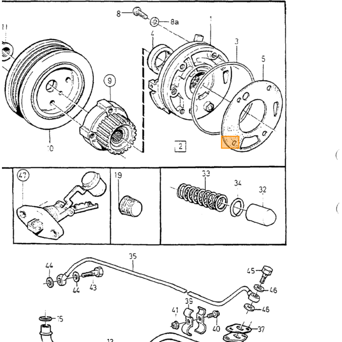 Bullone a flangia Volvo M8 x 16 per montaggio paraurti posteriore 240 diverse posizioni, pezzo Volvo nr 946440