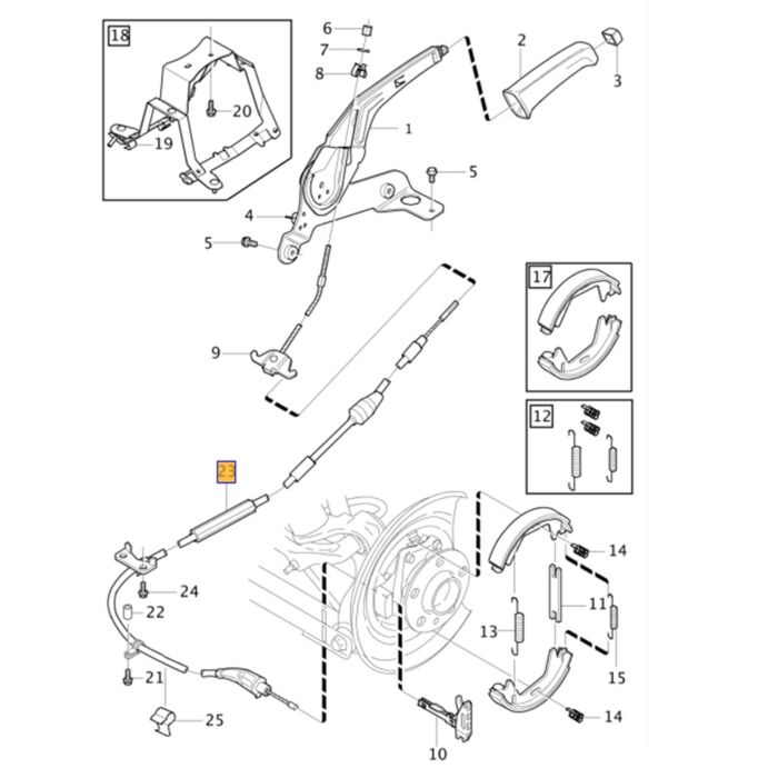 Volvo Cavo freno a mano utilizzabile sinistro o destro X Volvo ricambi no 9485316