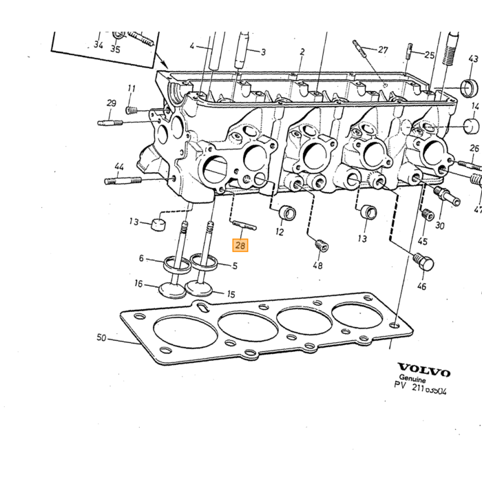 Volvo Testa Cilindro 240+340+360+740+760+780+940+960 Parte Volvo nr 948606
