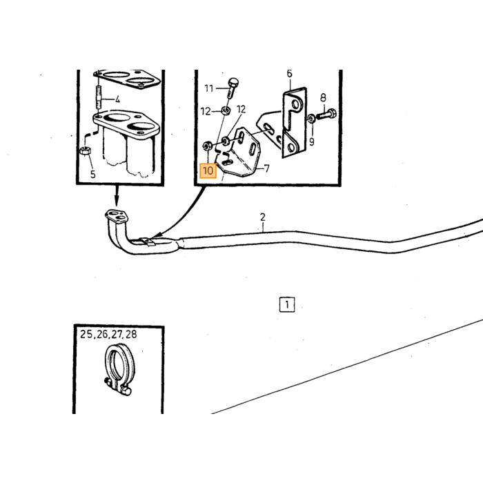 Volvo Dado/prigioniero collettore B19+B21+B23+B200+B230 Volvo ricambi no 948645