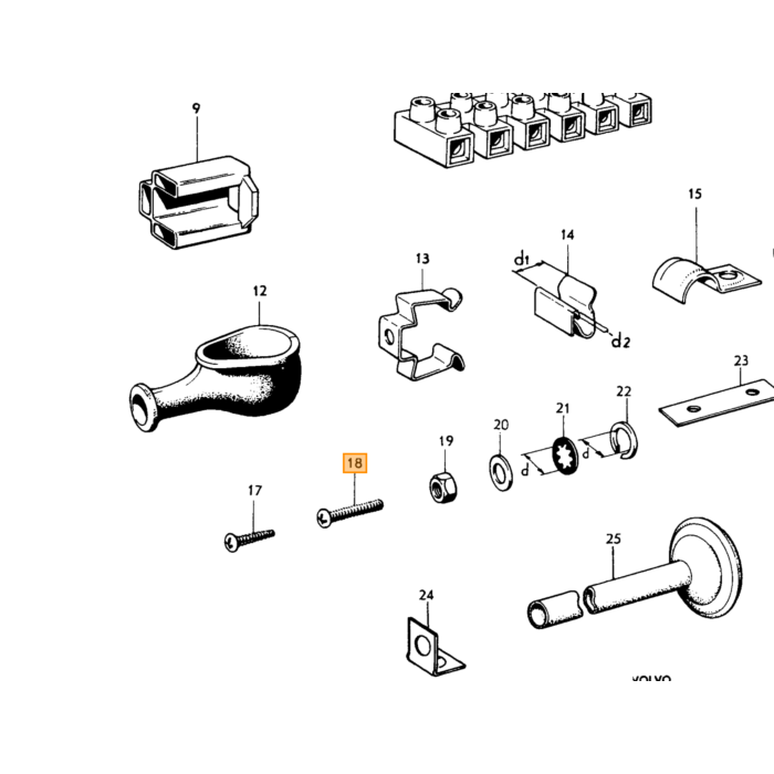 Prodotto Volvo, vite Volvo, parte nr 950011