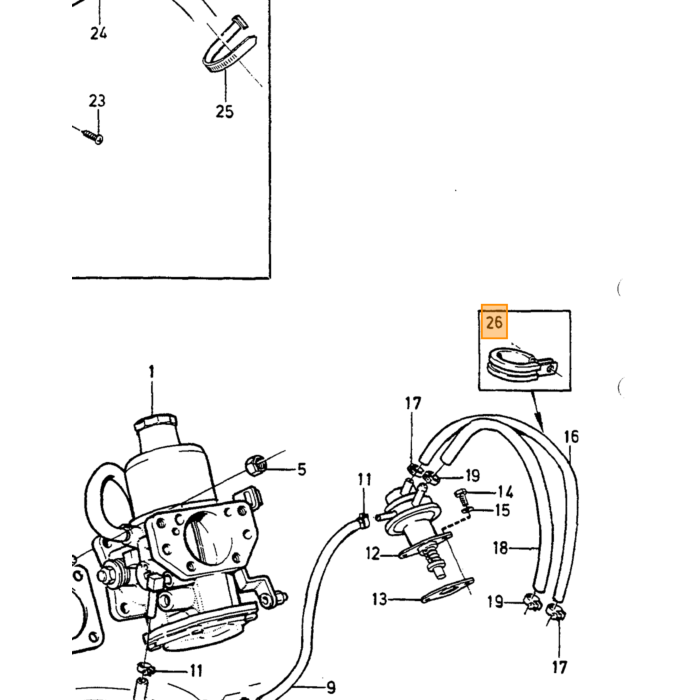 Morsetto cavo freno a mano Volvo 240, pezzo Volvo nr 952637