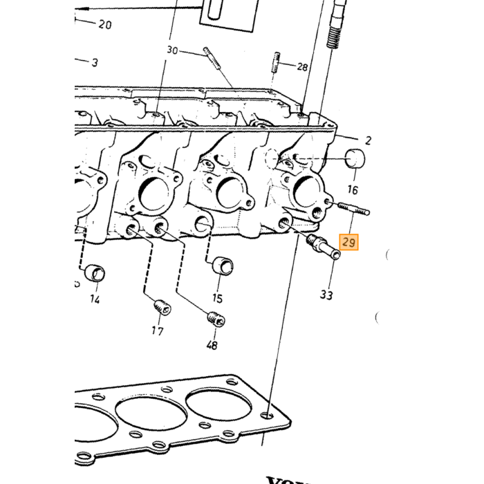 Volvo Collettore prigioniero B19+B21+B23+B230 42mm (8 pe Volvo ricambi no 953046