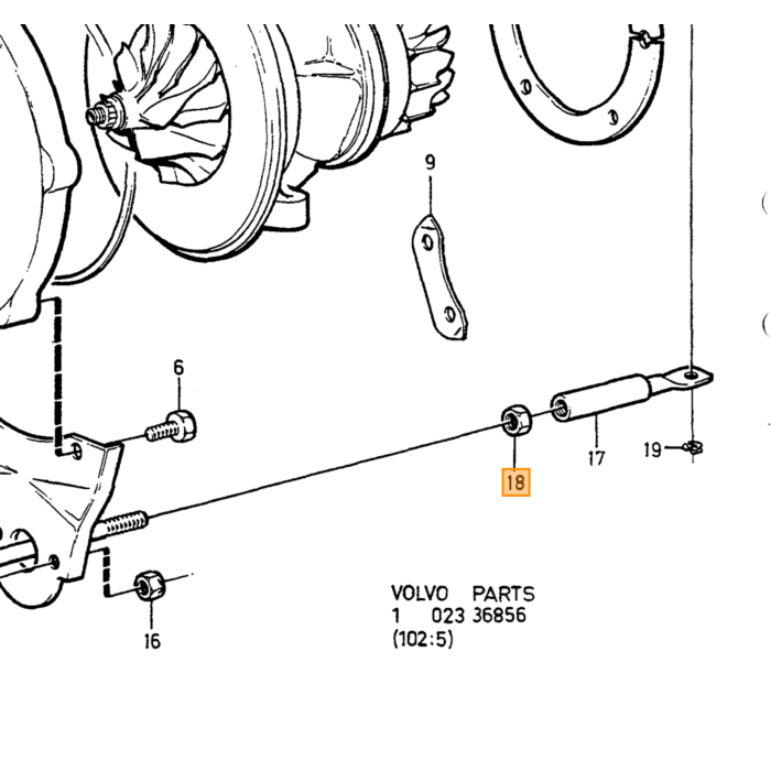 Volvo Dado 1/4 UNF x 5.6 camma freno ea Volvo ricambi no 955846