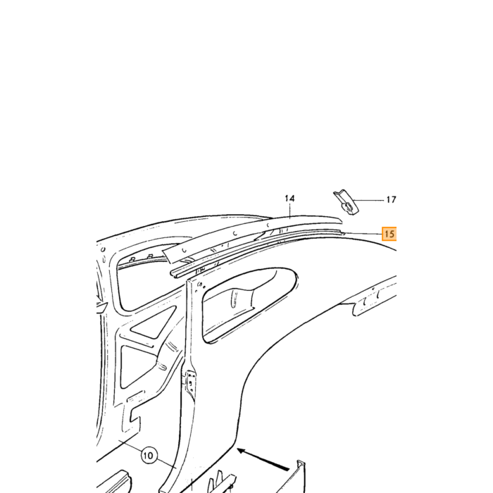 Volvo Maniglia per porta a molla PV444+PV544+Duett (pias Volvo ricambi no 95666